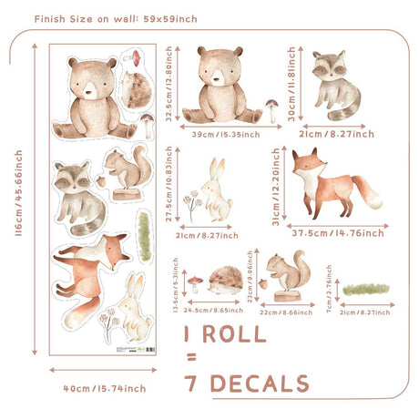ChandeliersDecor.com-Home Decor Decals-Boho Animal Wall Stickers: Vibrant Decor