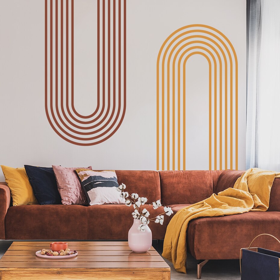 ChandeliersDecor.com-Kids Room Nursery Decals-Boho Arch Wall Decal: Vibrant Design for Chic Home Decor