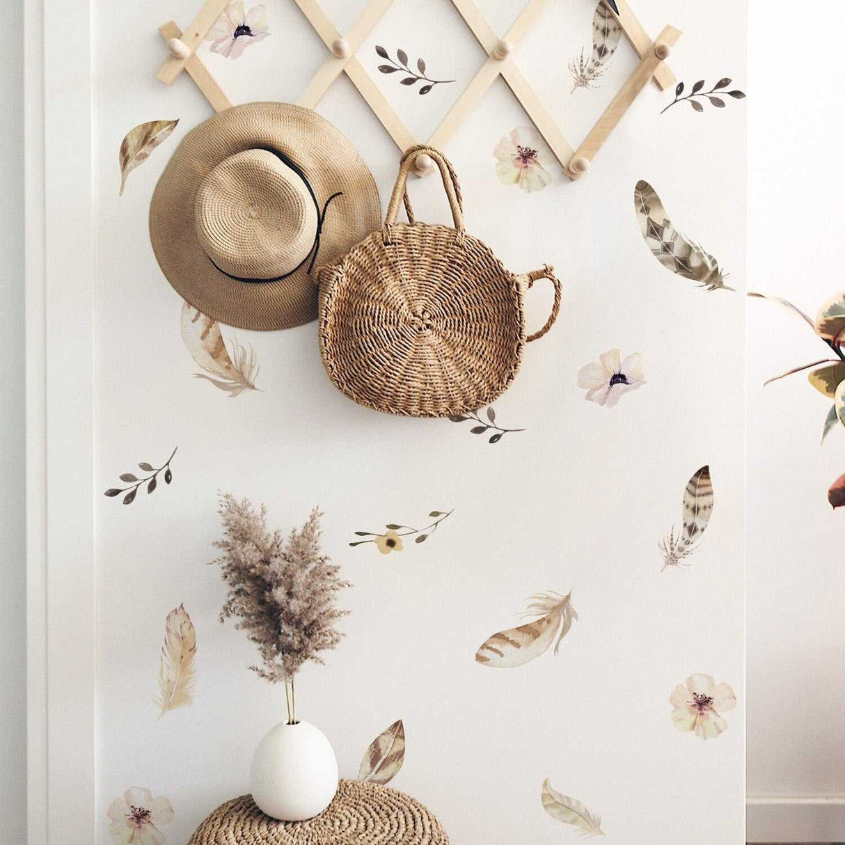 ChandeliersDecor.com-Kids Nursery Bohemian Wall Decals-Boho Feathers Wall Stickers - Stylish Décor