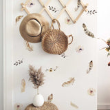 ChandeliersDecor.com-Kids Nursery Bohemian Wall Decals-Boho Feathers Wall Stickers - Stylish Décor