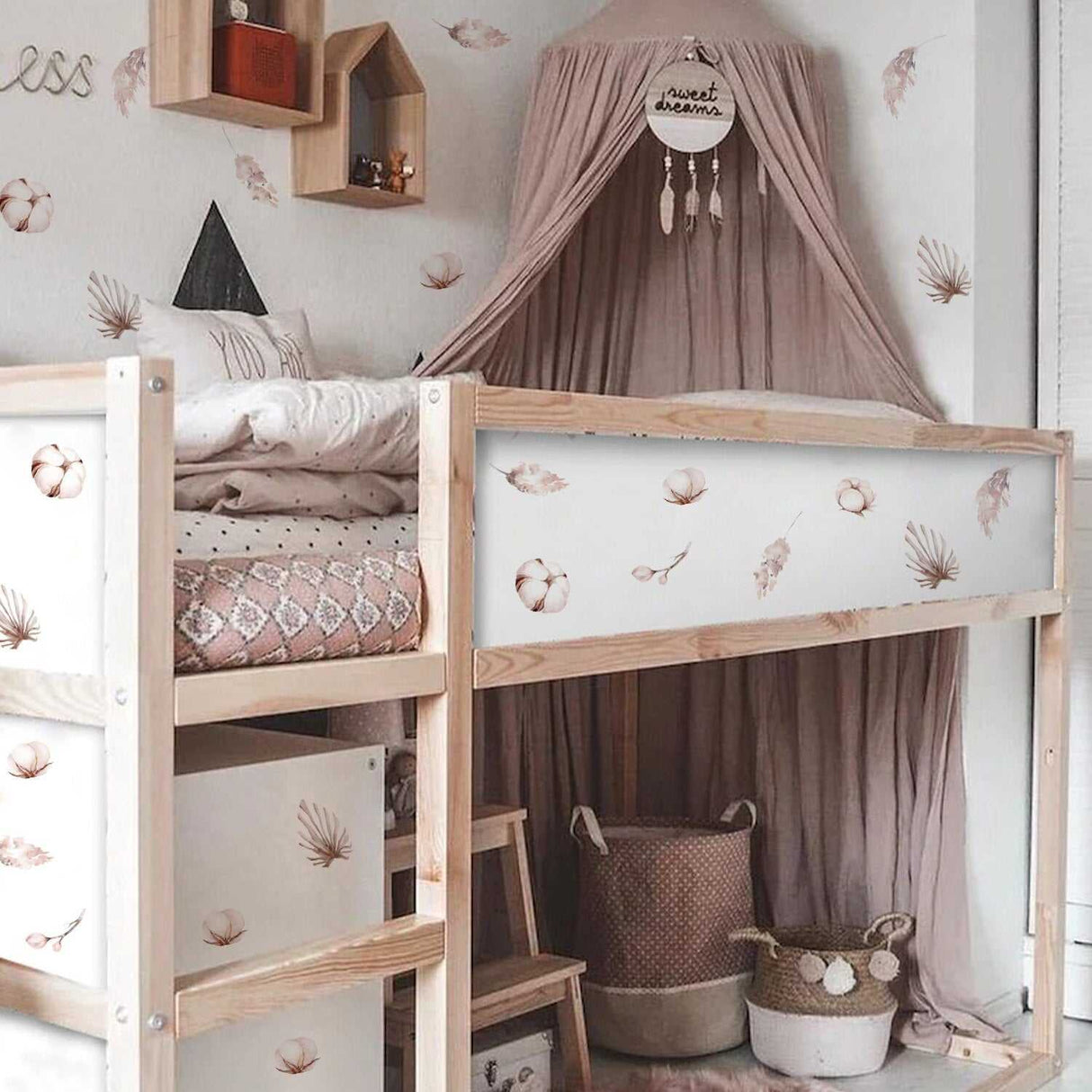 ChandeliersDecor.com-Kids Nursery Bohemian Wall Decals-Boho Floral Elements Wall Stickers - Inspiring Home Décor