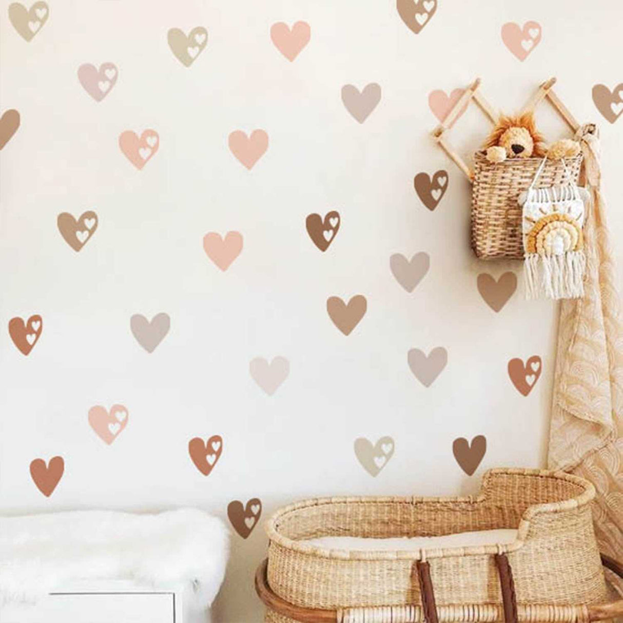 ChandeliersDecor.com-Kids Nursery Bohemian Wall Decals-Boho Hearts Wall Decals: Express Your Style