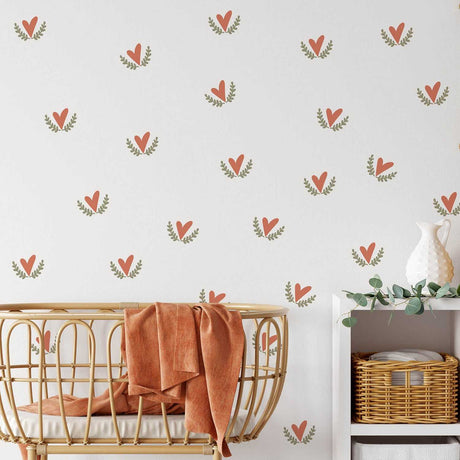 ChandeliersDecor.com-Kids Nursery Bohemian Wall Decals-Boho Hearts Wall Sticker