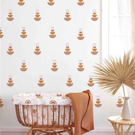 ChandeliersDecor.com-Kids Nursery Bohemian Wall Decals-Boho Hearts Wall Stickers: Enchanting Decor