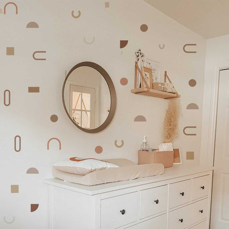 ChandeliersDecor.com-Kids Nursery Bohemian Wall Decals-Boho Minimalistic Shapes Wall Stickers Wall Decal