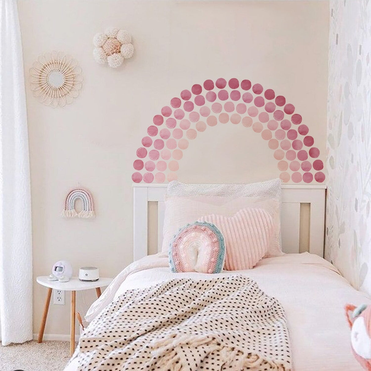 ChandeliersDecor.com-Kids Room Nursery Decals-Boho Rainbow Bohemian Polka Wall Stickers