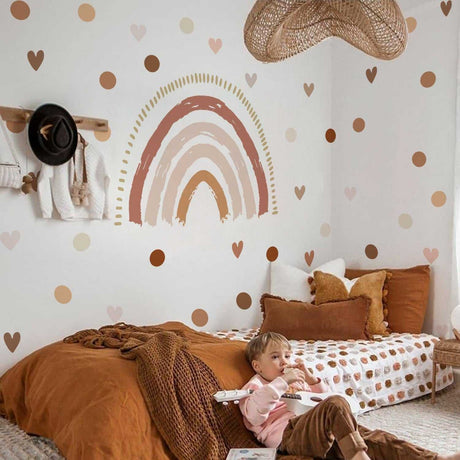 ChandeliersDecor.com-Kids Nursery Bohemian Wall Decals-Boho Rainbow Wall Decal: Vibrant Room Decor