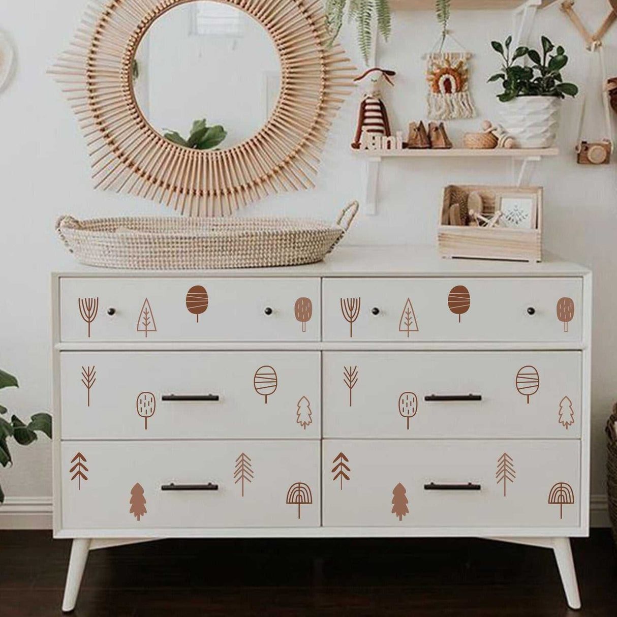 ChandeliersDecor.com-Kids Nursery Bohemian Wall Decals-Boho Woodland Trees Wall Decal - Bring Nature Indoors