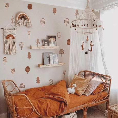 ChandeliersDecor.com-Kids Nursery Bohemian Wall Decals-Boho Woodland Trees Wall Decal - Bring Nature Indoors