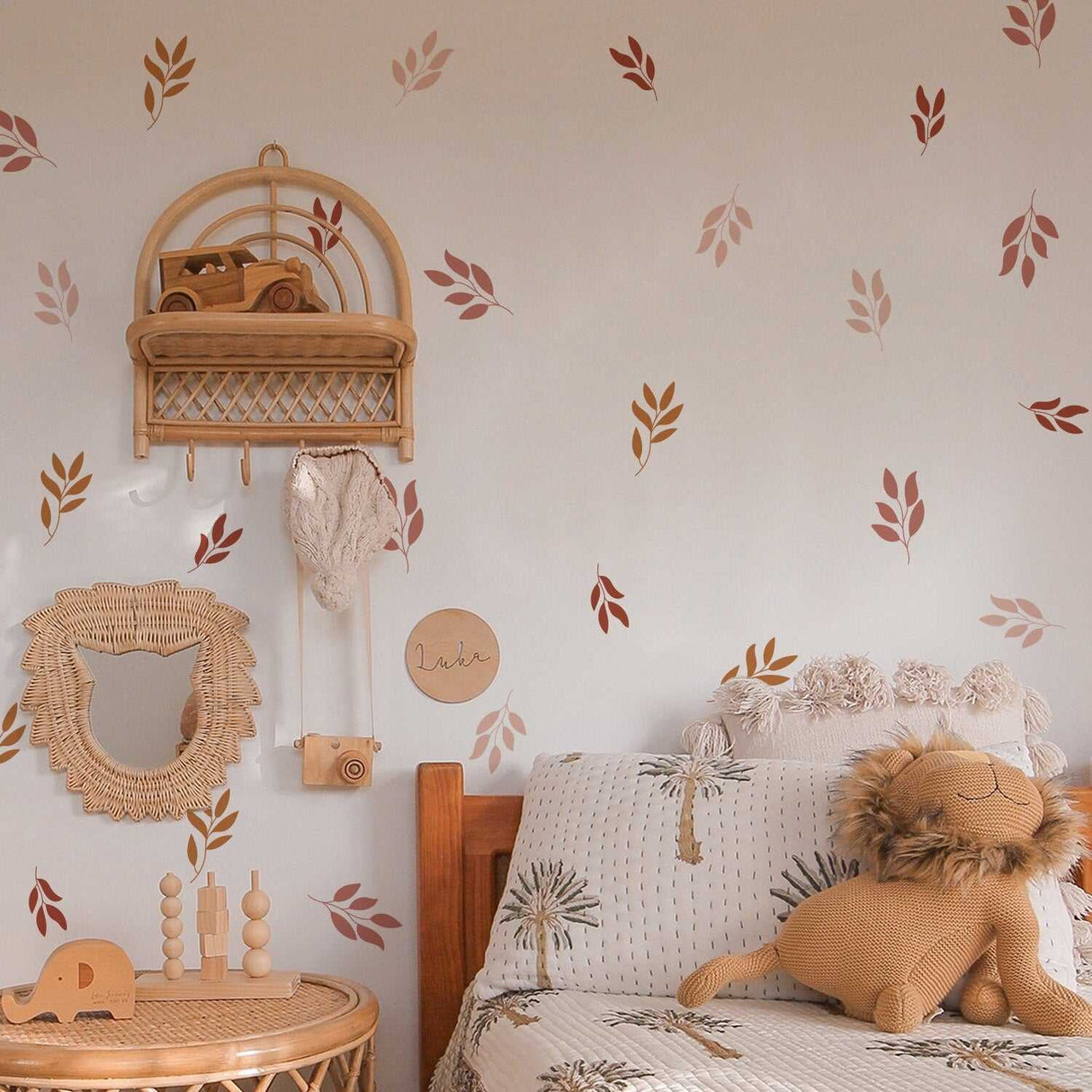 ChandeliersDecor.com-Kids Nursery Bohemian Wall Decals-Botanical Leaves Wall Decal: Revamp Your Space