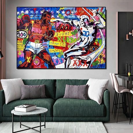 ChandeliersDecor.com-Banksy Wall Poster-Boxing King - Banksy Poster for Art Lovers