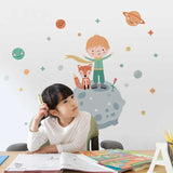 ChandeliersDecor.com-Home Decor Decals-Boy on Planet Wall Sticker - Perfect Decor for Kids Room