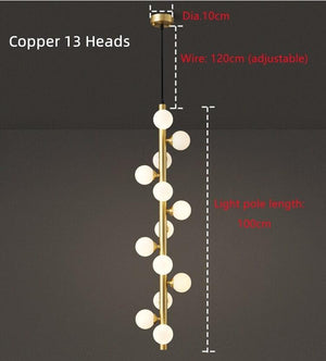 ChandeliersDecor.com-Pendant Lights-Brass Spiral Glass Ball Pendant Light – Modern LED Ceiling Fixture