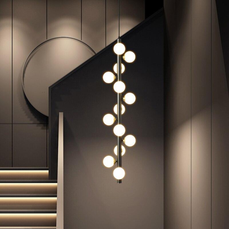 ChandeliersDecor.com-Pendant Lights-Brass Spiral Glass Ball Pendant Light – Modern LED Ceiling Fixture
