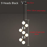 ChandeliersDecor.com-Pendant Lights-Brass Spiral Glass Ball Pendant Light – Modern LED Ceiling Fixture