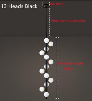 ChandeliersDecor.com-Pendant Lights-Brass Spiral Glass Ball Pendant Light – Modern LED Ceiling Fixture