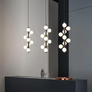 ChandeliersDecor.com-Pendant Lights-Brass Spiral Glass Ball Pendant Light – Modern LED Ceiling Fixture