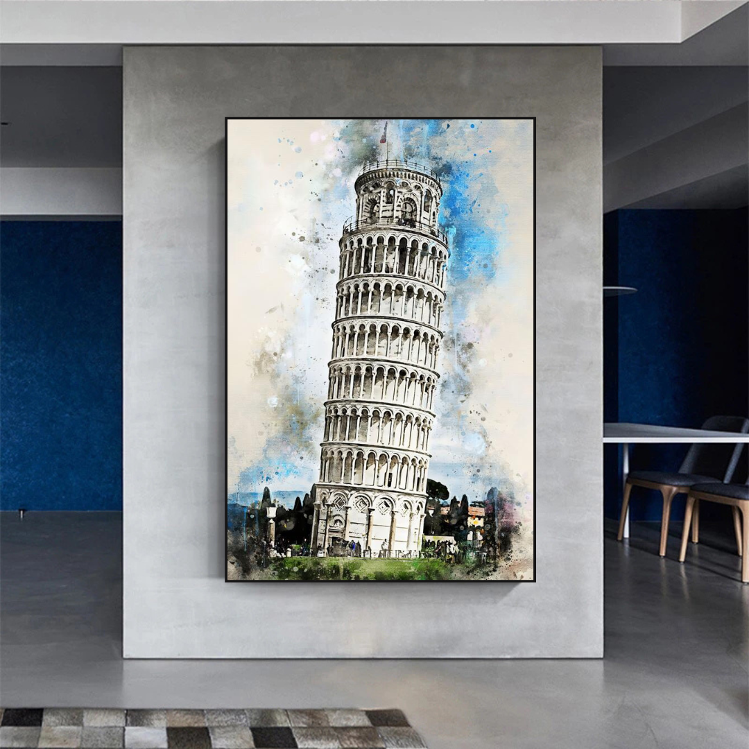 ChandeliersDecor.com-Wall Posters-Breathtaking Tower of Pisa Poster: Exquisite Artwork