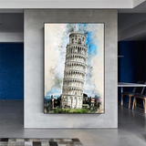ChandeliersDecor.com-Wall Posters-Breathtaking Tower of Pisa Poster: Exquisite Artwork