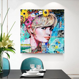 ChandeliersDecor.com-Wall Posters-Brigitte Bardot Poster: Pop Art Canvas Wall Art