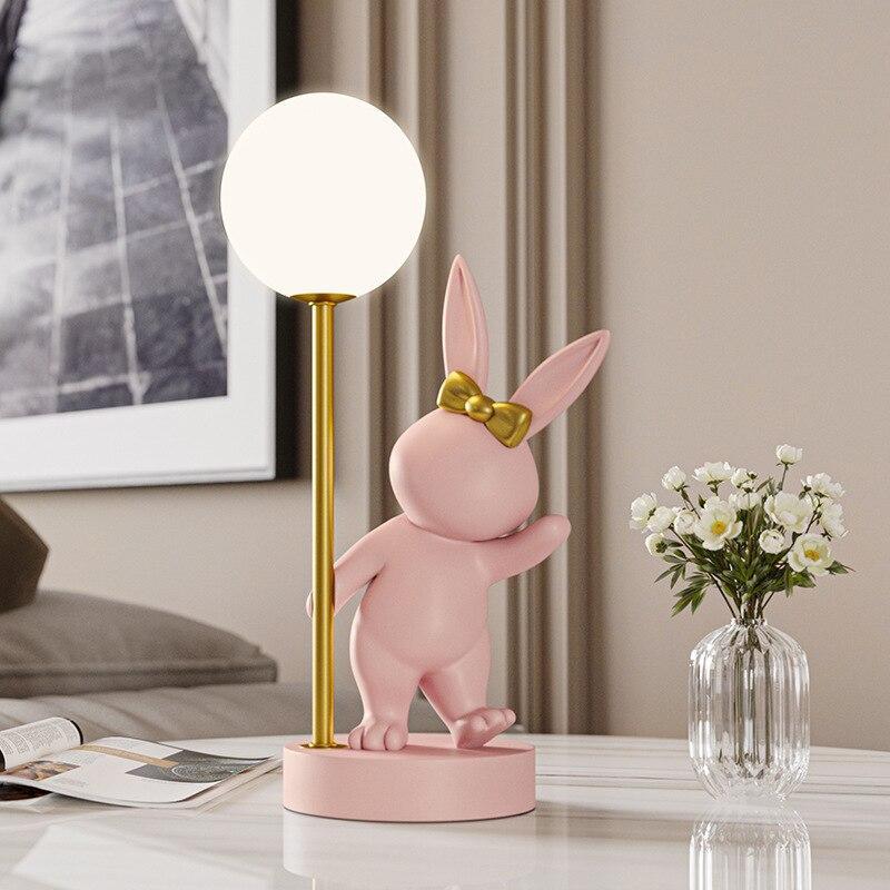 ChandeliersDecor.com-Kids Room Nursery Lighting-Bunny Rabbit Table Lamp for Kids Room