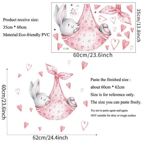 ChandeliersDecor.com-Home Decor Decals-Bunny Sleeping in a Swing Wall Sticker