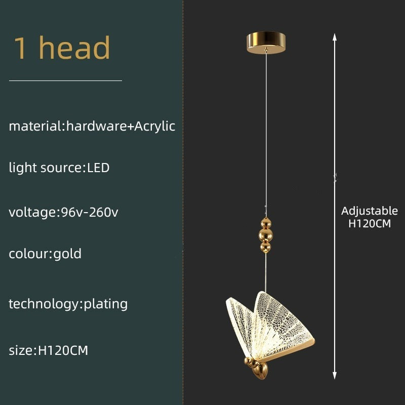 ChandeliersDecor.com-Staircase Chandelier-Butterfly Acrylic Chandelier - Exquisite Lighting Décor