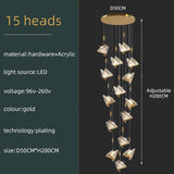 ChandeliersDecor.com-Staircase Chandelier-Butterfly Acrylic Chandelier - Exquisite Lighting Décor