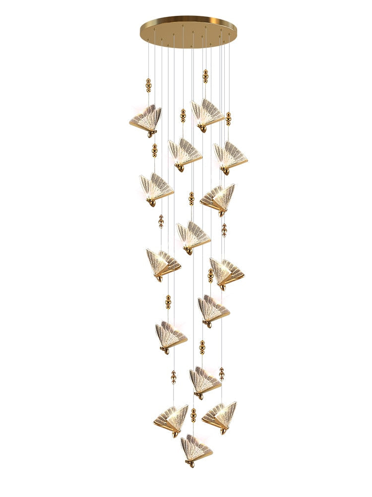 ChandeliersDecor.com-Staircase Chandelier-Butterfly Acrylic Chandelier - Exquisite Lighting Décor