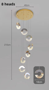 ChandeliersDecor.com-Staircase Chandelier-C-shaped Crystal Chandelier: Elegant Lighting Fixture