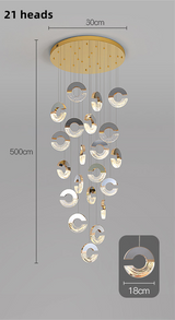 ChandeliersDecor.com-Staircase Chandelier-C-shaped Crystal Chandelier: Elegant Lighting Fixture