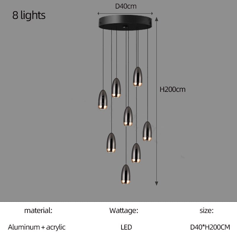 ChandeliersDecor.com-Staircase Chandelier-Capsule Design Chandelier: Sleek and Stylish Lighting