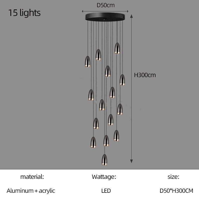 ChandeliersDecor.com-Staircase Chandelier-Capsule Design Chandelier: Sleek and Stylish Lighting