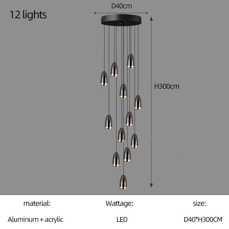 ChandeliersDecor.com-Staircase Chandelier-Capsule Design Chandelier: Sleek and Stylish Lighting