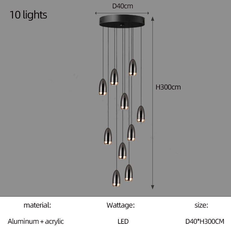 ChandeliersDecor.com-Staircase Chandelier-Capsule Design Chandelier: Sleek and Stylish Lighting