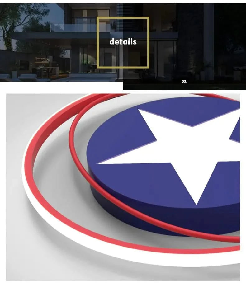 Captain America Ceiling Light for Kids Room-ChandeliersDecor.com