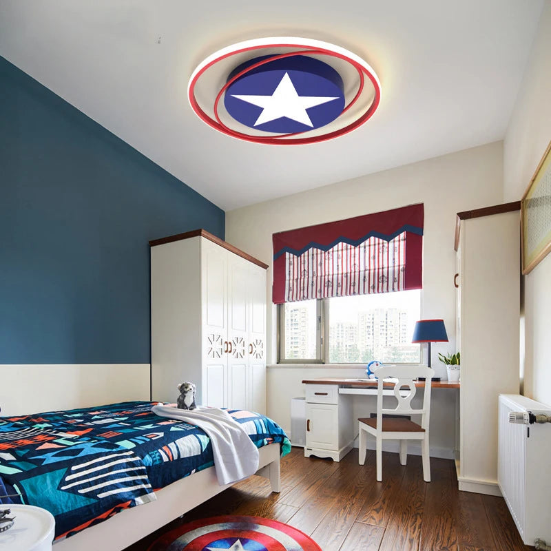 ChandeliersDecor.com-Kids Room Nursery Lighting-Captain America Ceiling Light for Kids Room