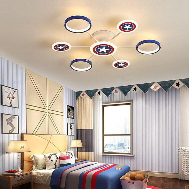 ChandeliersDecor.com-Kids Room Nursery Lighting-Captain America Kids Lighting – Marvel Merchandise