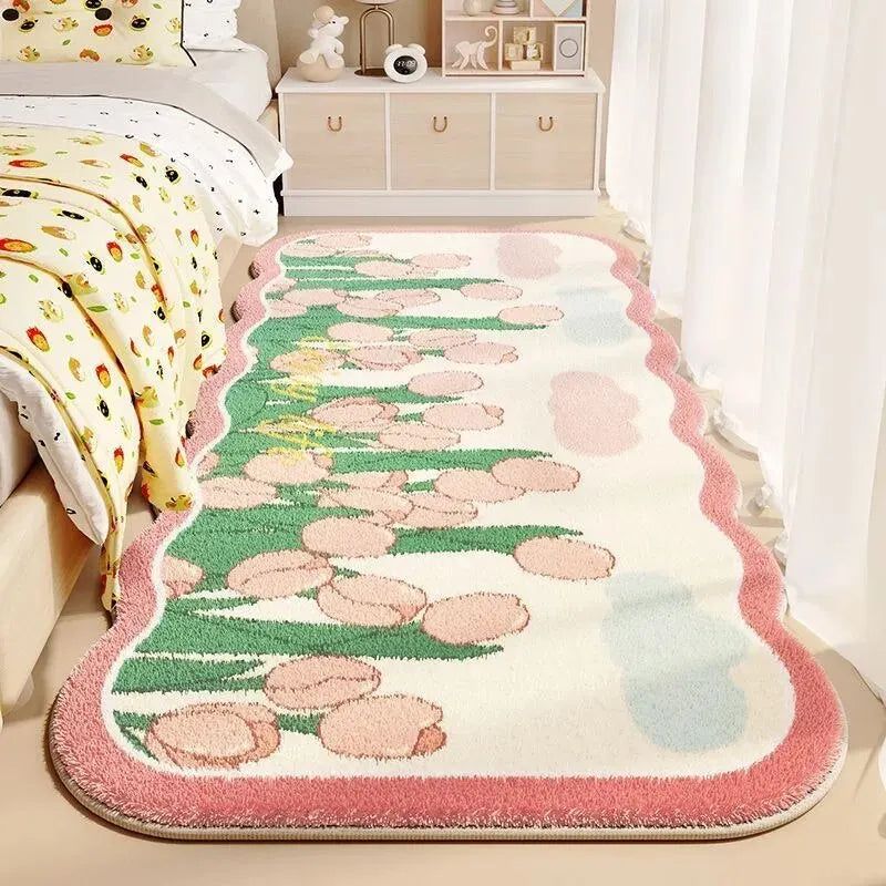 ChandeliersDecor.com-Rugs & Carpets-Cashmere Bloom: Elegant Tulips Rug for Timeless Comfort