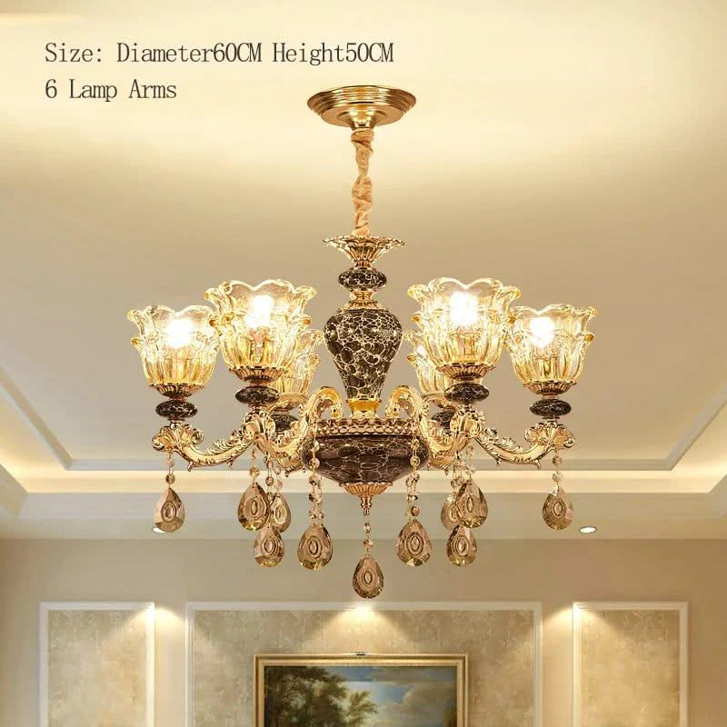Ceramic Crystals Chandelier - Contemporary Elegance with Remote Control-ChandeliersDecor.com