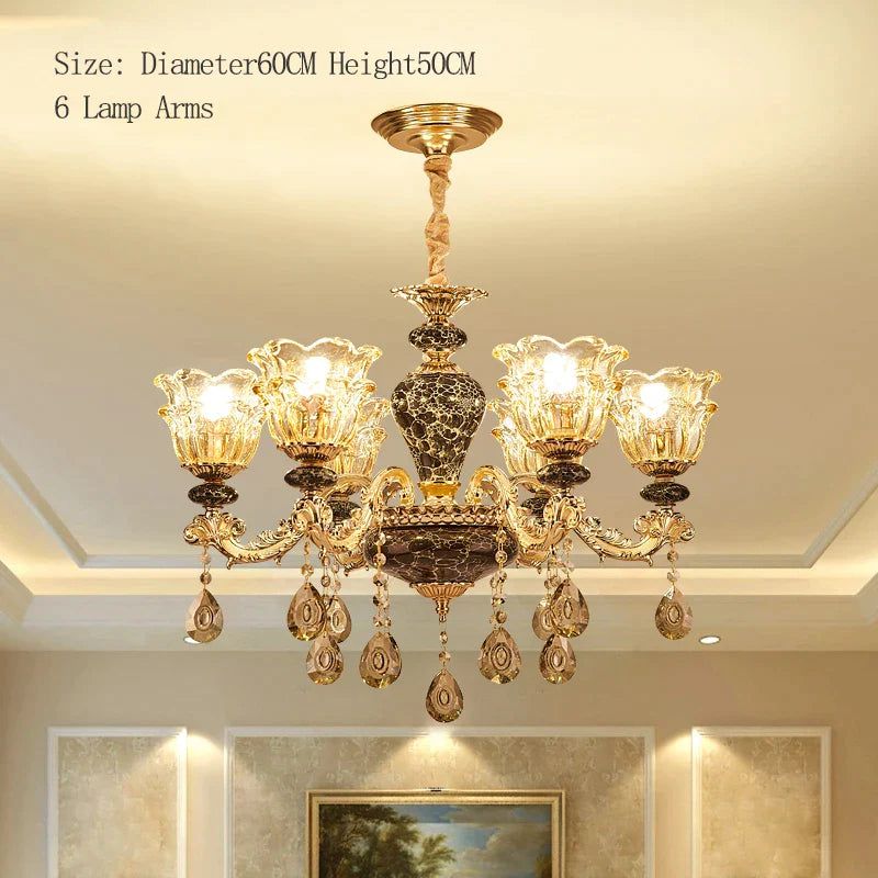 ChandeliersDecor.com-Ceiling Chandelier-Ceramic Crystals Chandelier - Contemporary Elegance with Remote Control