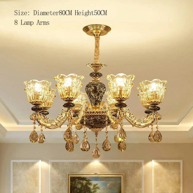 Ceramic Crystals Chandelier - Contemporary Elegance with Remote Control-ChandeliersDecor.com