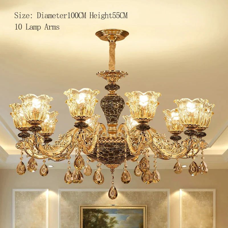 ChandeliersDecor.com-Ceiling Chandelier-Ceramic Crystals Chandelier - Contemporary Elegance with Remote Control