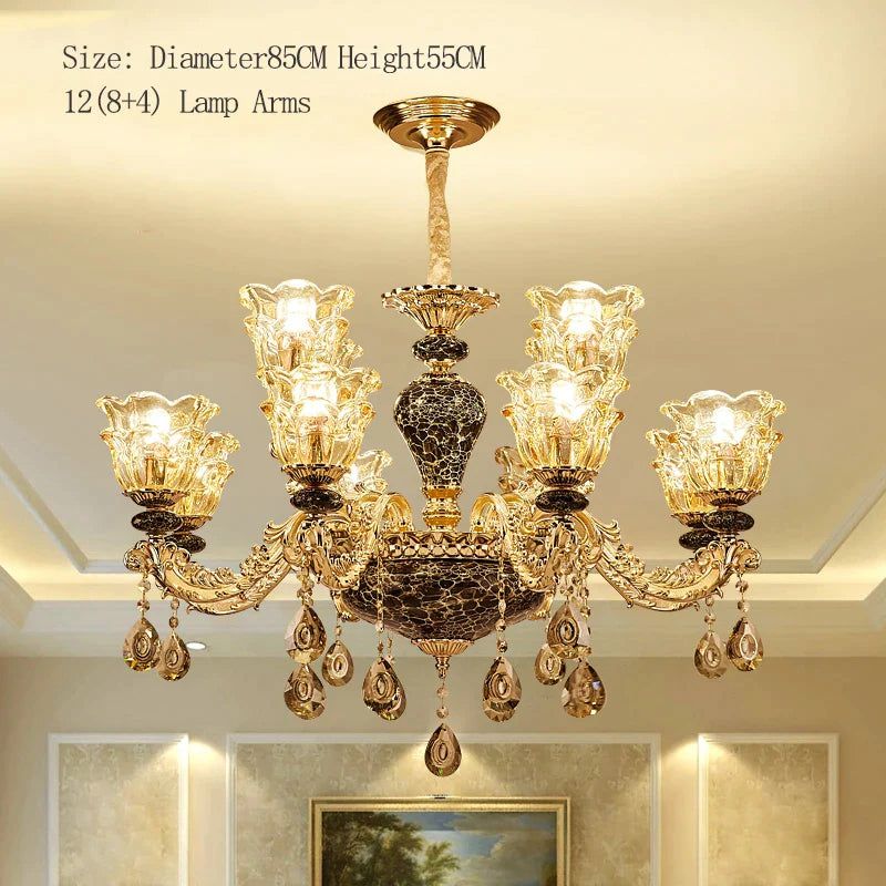 ChandeliersDecor.com-Ceiling Chandelier-Ceramic Crystals Chandelier - Contemporary Elegance with Remote Control