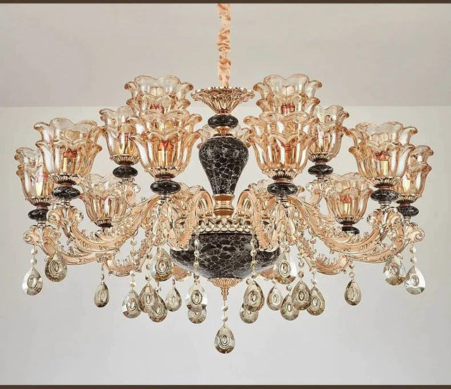 Ceramic Crystals Chandelier - Contemporary Elegance with Remote Control-ChandeliersDecor.com