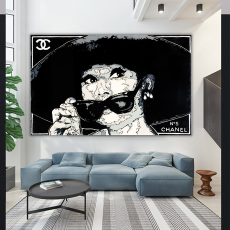 ChandeliersDecor.com-Audrey Hepburn Wall Art-Chanel Audrey Hepburn Poster - Timeless Elegance