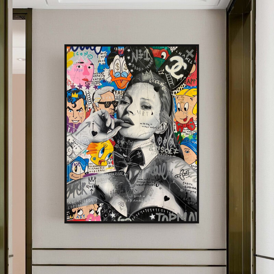 ChandeliersDecor.com-Kate Moss Wall Art-Chanel: Kate Moss Bunny Art Authentic Luxury Fashion