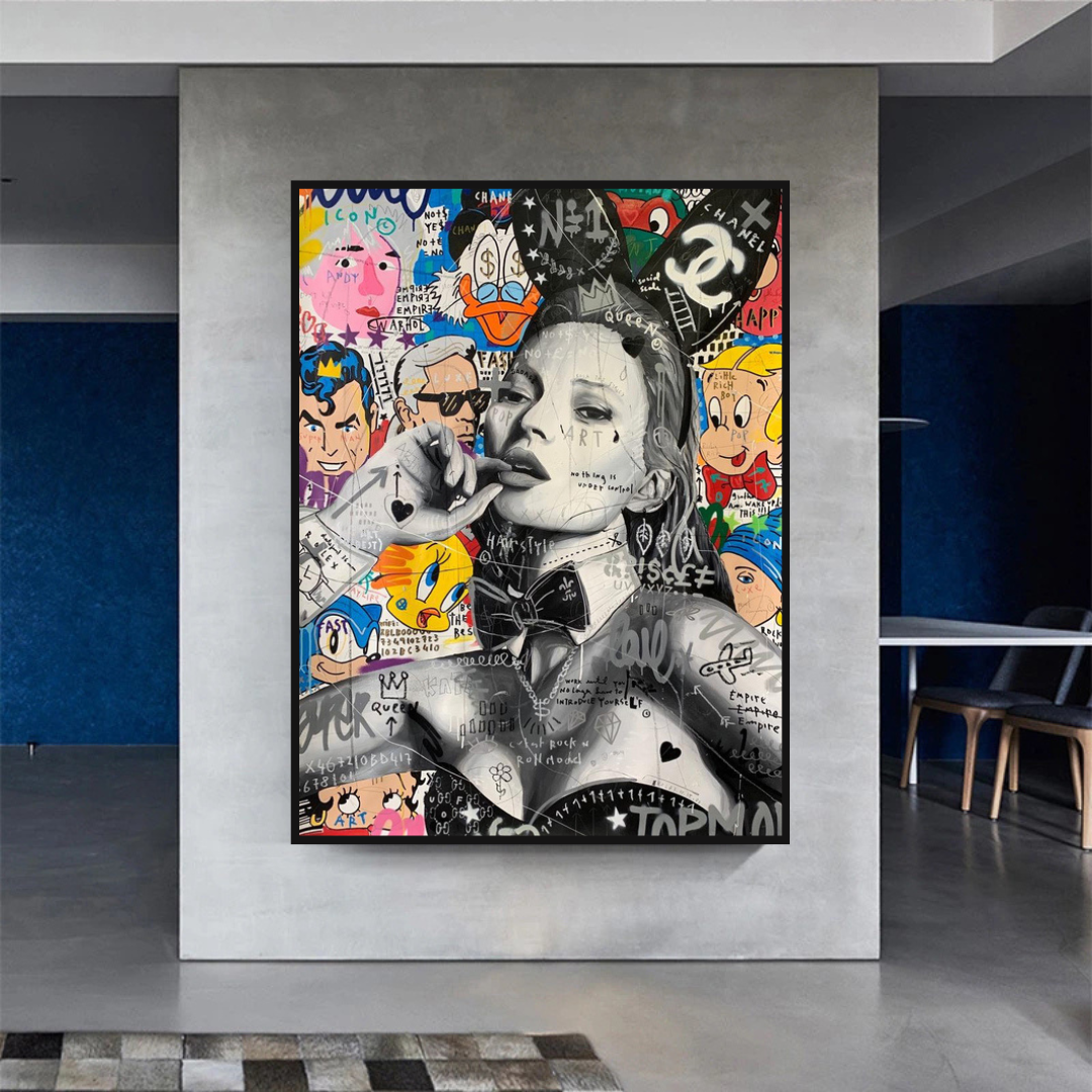 ChandeliersDecor.com-Kate Moss Wall Art-Chanel: Kate Moss Bunny Art Authentic Luxury Fashion