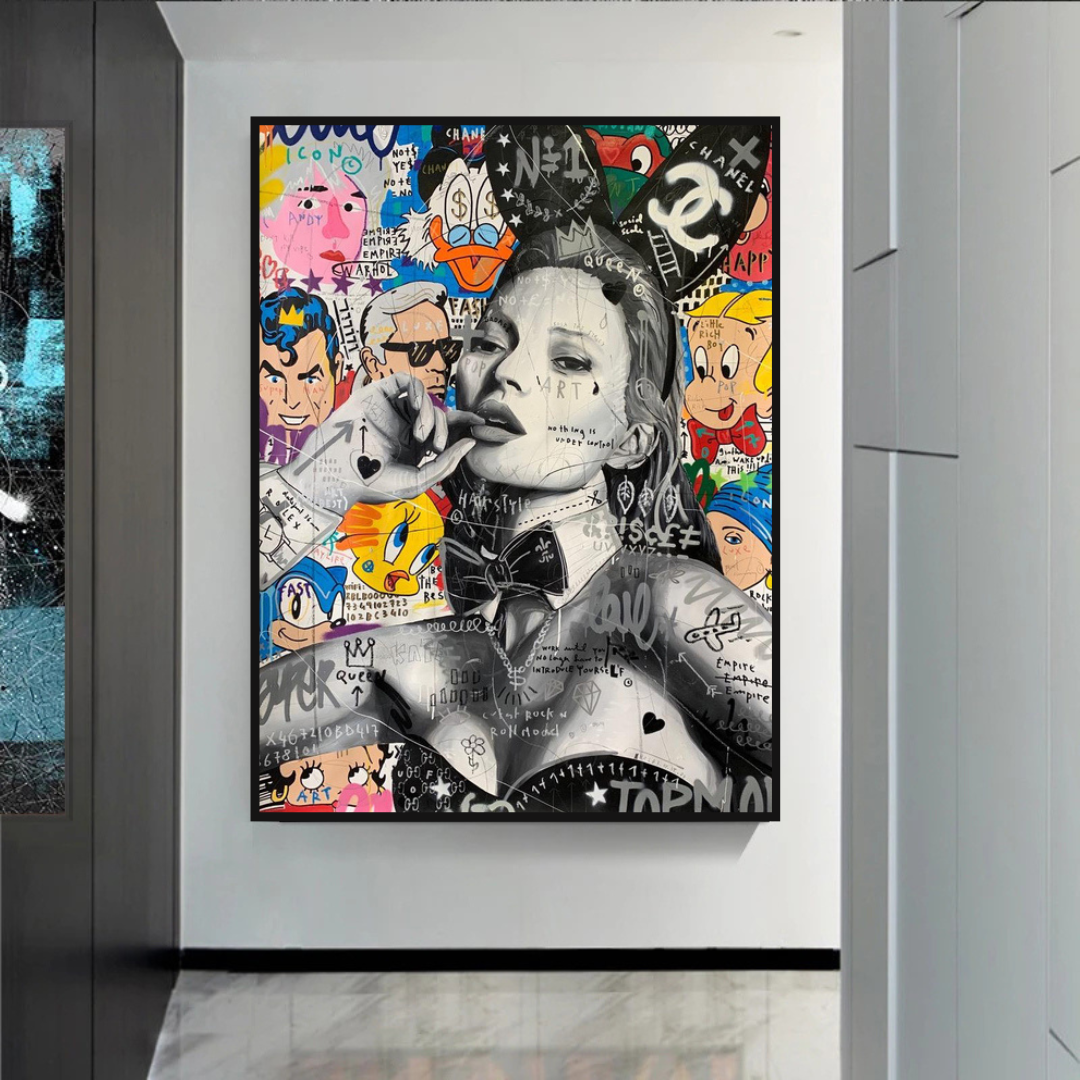ChandeliersDecor.com-Kate Moss Wall Art-Chanel: Kate Moss Bunny Art Authentic Luxury Fashion