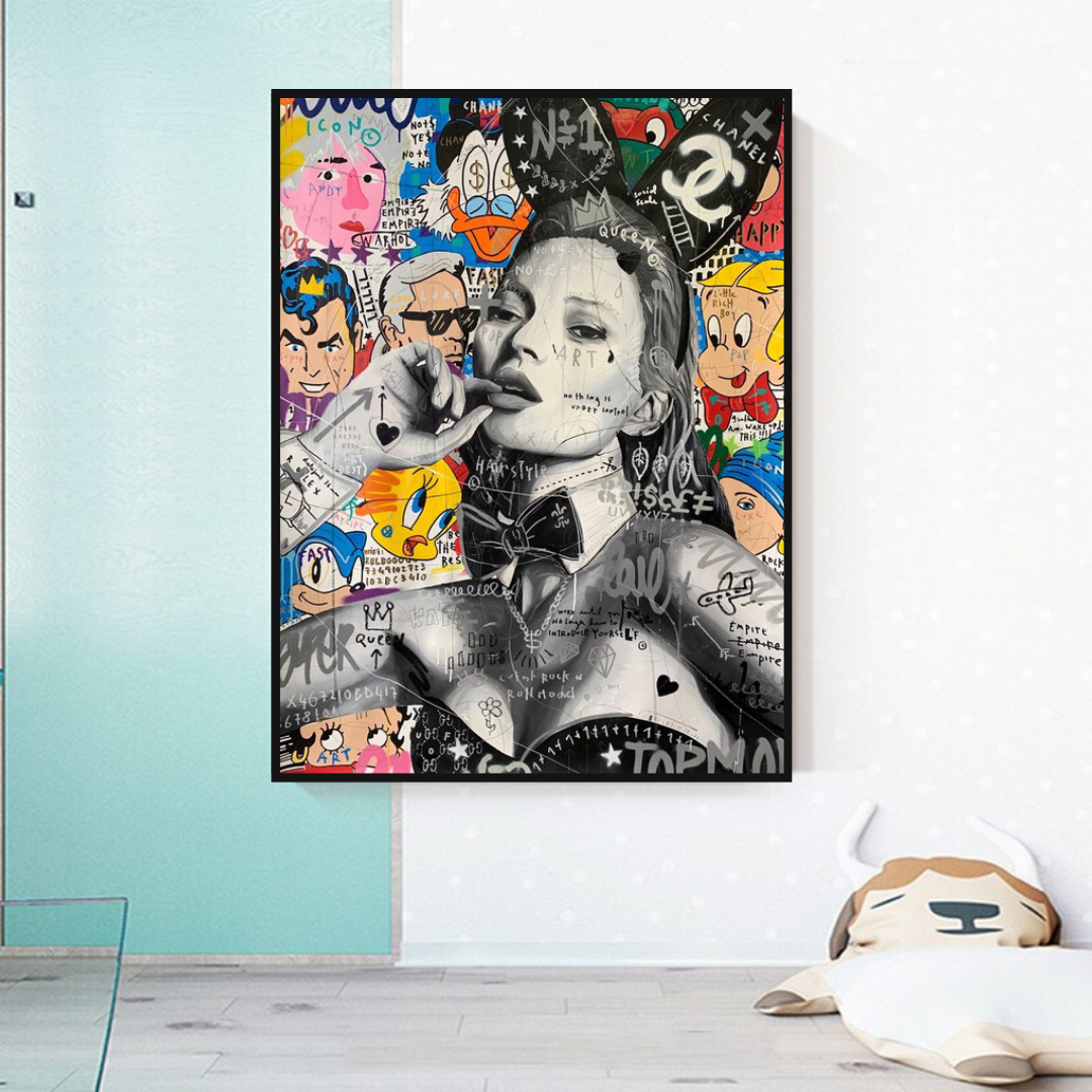 ChandeliersDecor.com-Kate Moss Wall Art-Chanel: Kate Moss Bunny Art Authentic Luxury Fashion
